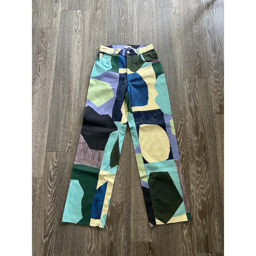 Miaou x Paloma Elsesser Color Block Abstract Painted Pants Festival Indie Rave